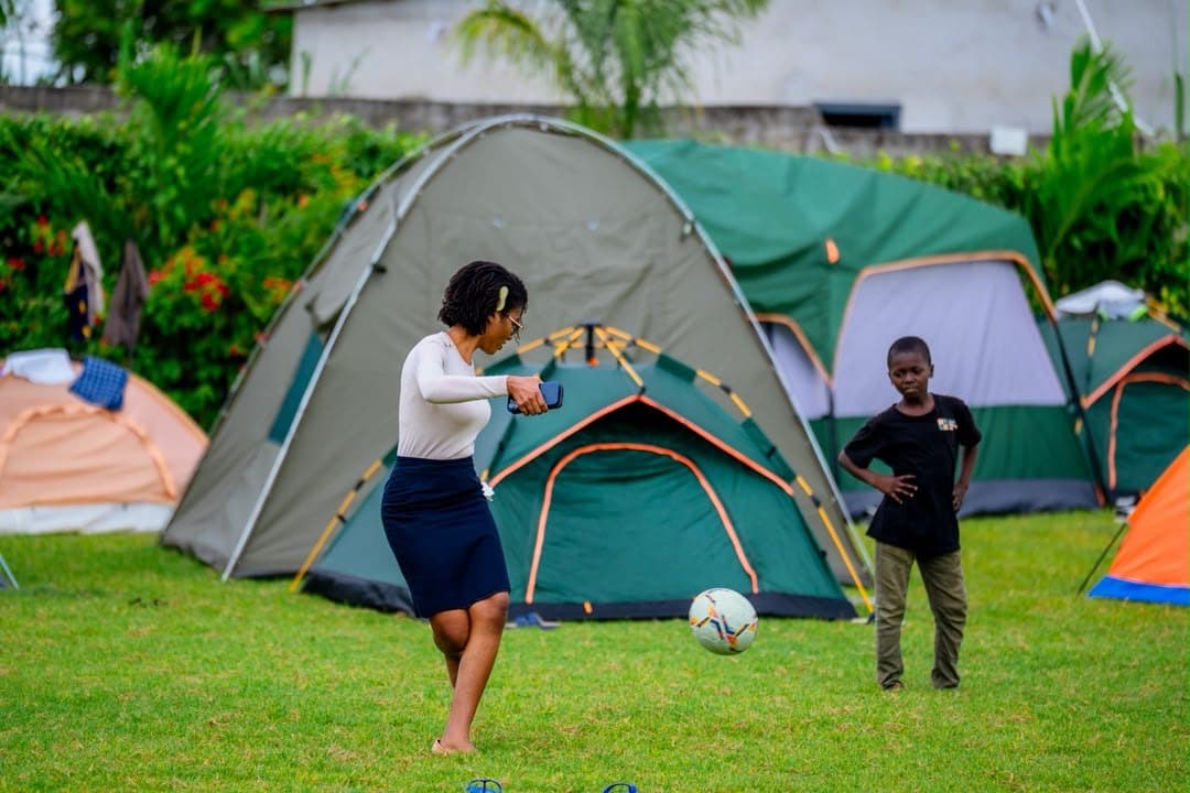 Between the tents